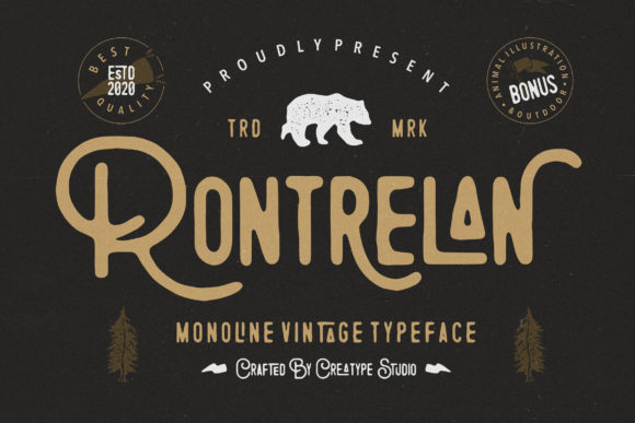 Rontrelan Vintage Display Font Review for Brand Design