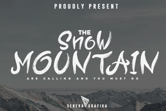 Snow Mountain Font: A Cool, Brushed Display Typeface for Small Business Branding